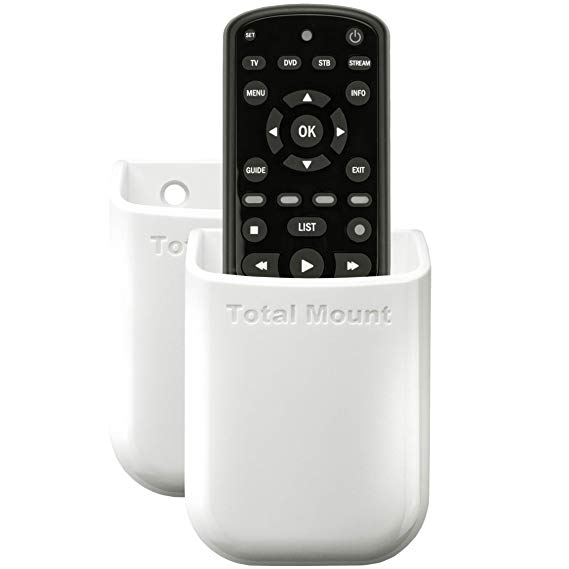 TotalMount Universal Remote Holders (Quantity 2 - One Remote per Holder - White)