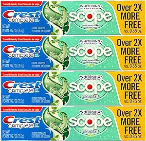 Crest Whitening Plus Scope Toothpaste Minty Fresh Striped 2.70 oz (Pack of 4)