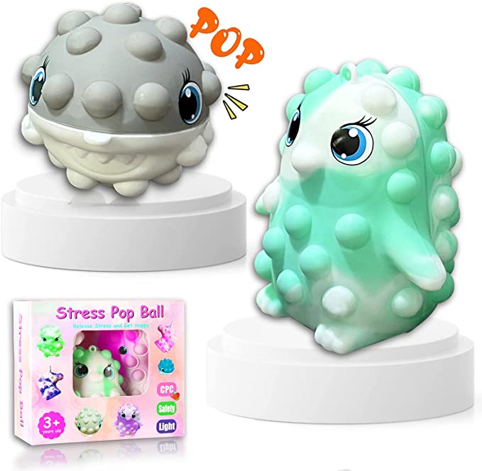 Pop Stress Balls Fidget Toys, 3D Ball Popping It Push Bubble Animal Pop Stress Ball Fidget Pack Popping It Sensory Toys Stress Balls Pop Party Favor for Adult Kids