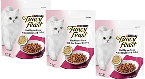 Fancy Feast Gourmet Dry Cat Food - Filet Mignon Flavor with Real Seafood & Shrimp - 3 Pack (3 Pounds Total)