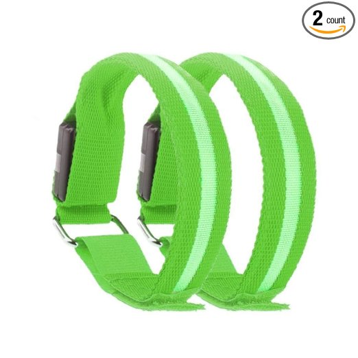 LED Sports Armband Flashing Safety Light for Running, Cycling or Walking At Night Set of 2