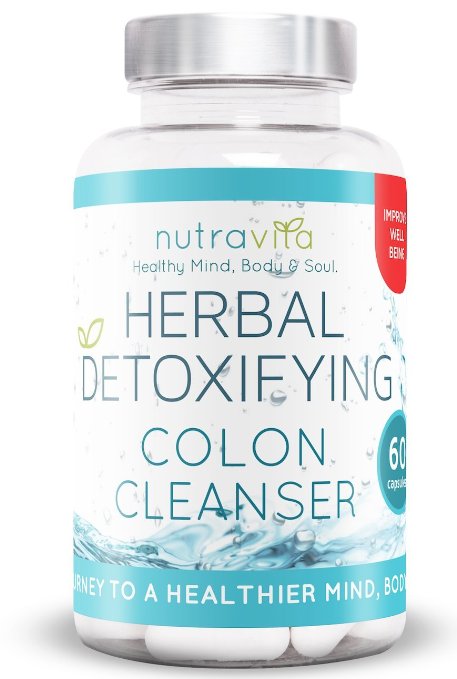 Colon Cleanse Herbal Detox by Nutravita - UK Manufactured Highest Quality Supplement - Great Value - Order Today 60 x Colon Cleanse Capsules