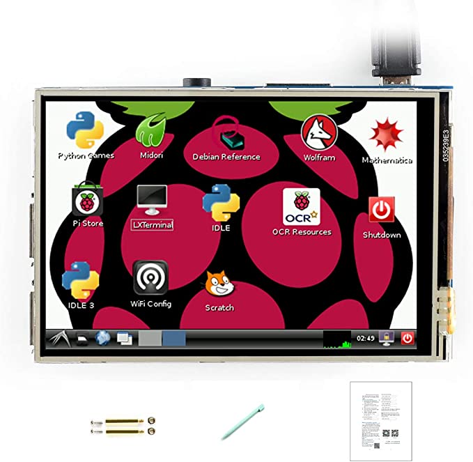 Waveshare Raspberry Pi LCD Display Module 3.5inch 320X480 TFT Resistive Touch Screen Panel SPI Interface for Rapsberry-pi Model B/B /2 B