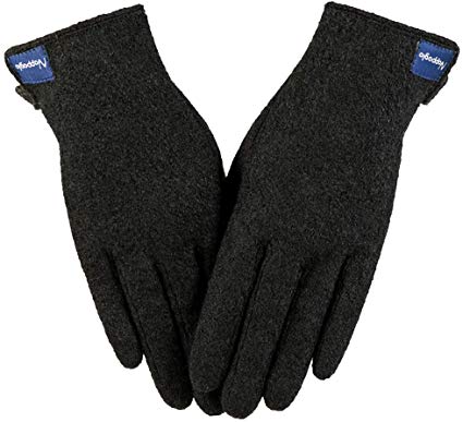 Winter Women Wool Gloves Warm Fleece Lining Windproof Kint Gloves by Nappaglo