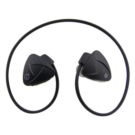 AngLink SH03D Light weight Behind the neck In ear Sports/Gym/Exercise Sweat Proof Wireless Bluetooth 4.0 Headset/ Earpiece/ Headphones with Microphone and NFC for iPhone 6Plus 6 5S 5C 5 4S, Samsung Galaxy Note 4 3 2 S5 S4 S3, iPad, iPod and Google, Blackberry, LG and other Bluetooth Enabled Smart phones (Black)