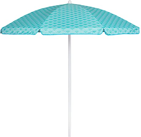 ONIVA - a Picnic Time brand 822-00-331-000-0 5.5 Ft. Portable Beach Umbrella Outdoor Furniture, Mermaid Teal