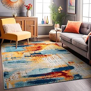 Rugshop Sky Collection Novel Abstract Area Rug 7'10" x 10' Multi