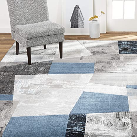 Home Dynamix Catalina Bismark Contemporary Geometric Area Rug 5'3"x7'2" Geometric Gray Blue