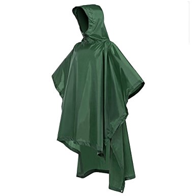 Upgraded Version Multi-Functional Rain Poncho, Terra Hiker Sunshade Tarp, Ground Mat for Outdoor Activities