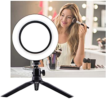 Idomeo Video Live Stream Makeup Photography Dimmable LED Selfie Ring Light with Stand