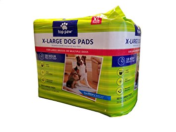 Top Paw Dog Extra Large Pads for Puppy Training, Indoor Dogs or Apartment Living, or Dogs with Incontinence- 50 Count