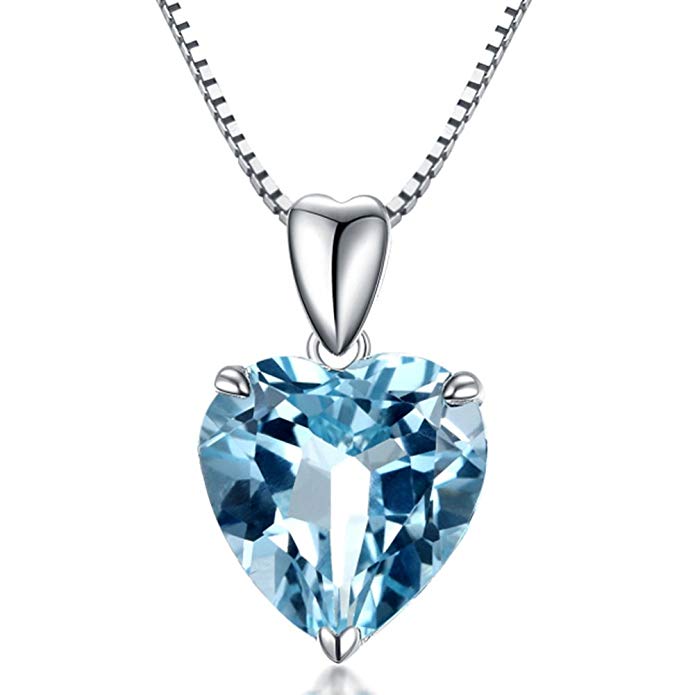 925 Sterling Silver Heart Shape Austrian Crystal Pendant Necklace