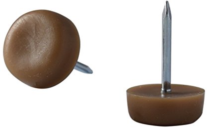 D.H.S. 3/4" Dia. Nylon Slider Glides for Chairs, Stools, & Tables - Protects Your Floors as Furniture Slides Like Magic over Tile, Carpet, & Hardwood - Brown - Box of 25