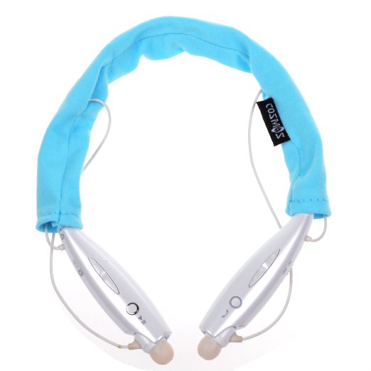 Cosmos  Soft Cotton Headset Coverprotectorsleeve for Lg Tone  Hbs-730 Stereo Wireless Bluetooth Headphone Turquoise Blue