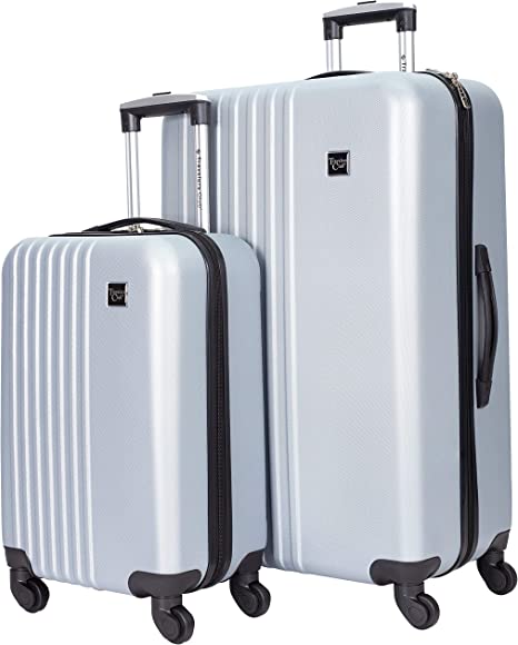 Travelers Club Cosmo Hardside Spinner Luggage, Silver, 2-Piece Set (20/28)