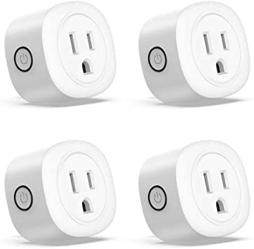 Smart Plug,4 Pack Mini WiFi Smart Outlet Compatible with Alexa Echo Google Home TFTTT Voice Control APP Remote Control Your Home Appliances, Timer, No Hub Required, FCC CE Certificated, White