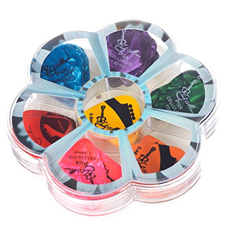 Assorted Celluloid Guitar Picks Pack: Thin, Medium and Heavy Gauge