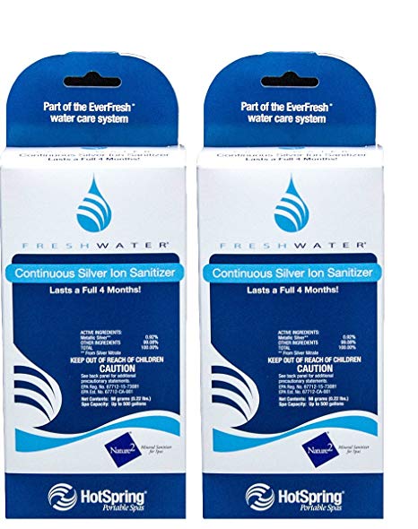 Hot Spring Spas Freshwater Ag  Continuous Silver Ion Sanitizer 71325 - 2 Pack