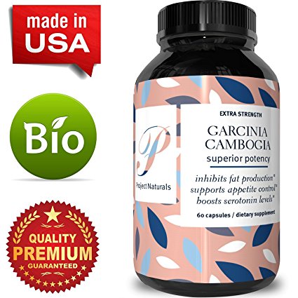 Best Garcinia Cambogia 95% HCA Weight Loss Vitamins - Fast Acting Fat Burn Supplements for Men & Women - Natural Appetite Suppressant Capsules - High Quality Capsules Boost Energy By Project Naturals