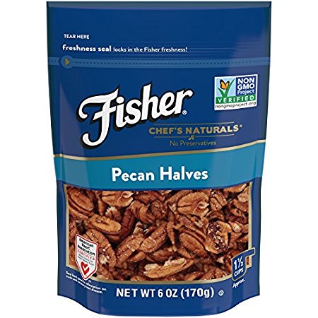 FISHER Chef's Naturals Pecan Halves, No Preservatives, Non-GMO, 6 Ounce