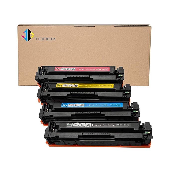 JC Toner Compatible Replacement for 4 Pack High Yield Canon 054H CRG-054(Black Cyan Yellow Magenta) Toner Cartridge use with Canon Color imageCLASS MF642Cdw MF644Cdw MF640C LBP620C LBP622Cdw Printer