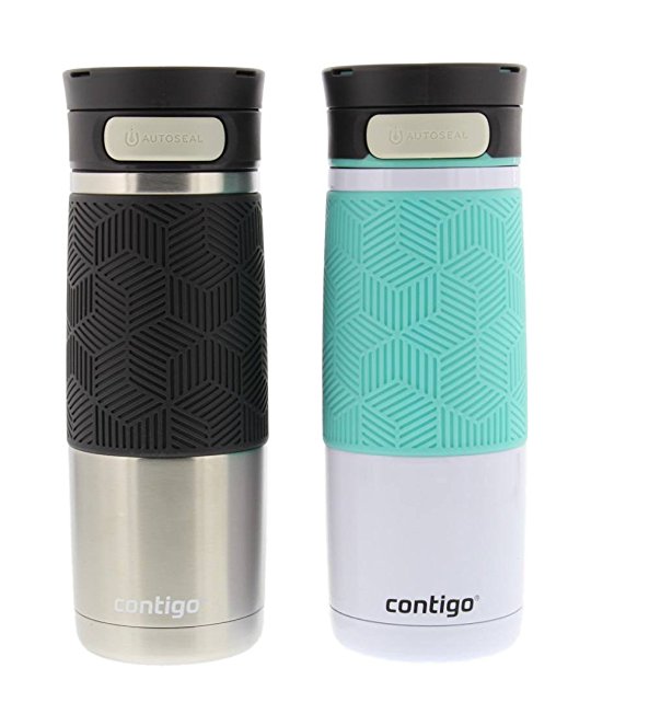 Contigo Autoseal Transit Stainless Steel Travel Mug with Grip, 16oz - Stainless Steel & Greyed Jade