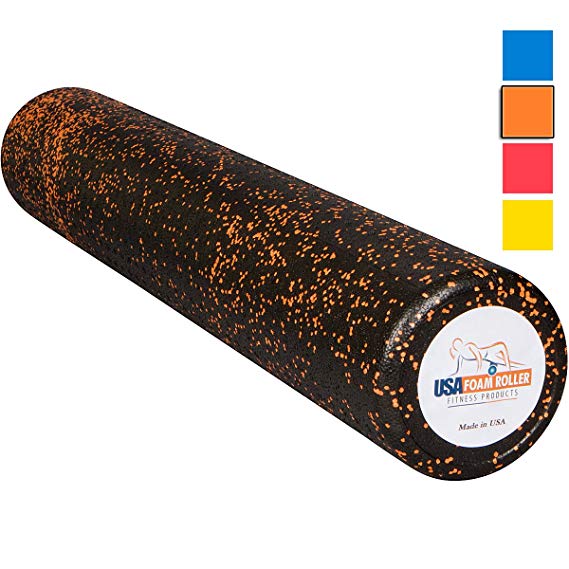 USA Foam Roller, Extra Firm High Density Foam Rollers for Exercise - Available in 36 inch, 18 inch, 12 inch (Choose Color) with 3 Year Warranty