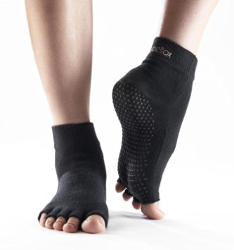 ToeSox Women's Grip Half Toe Ankle Socks