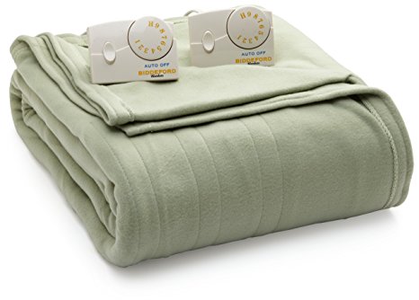 Biddeford Blankets Comfort Knit Heated Blanket, Queen, Sage