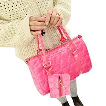 Mosunx(TM) Women Leather Handbag Shoulder Crossbody Bag Tote Messenger Satchel Purse (Hot Pink)