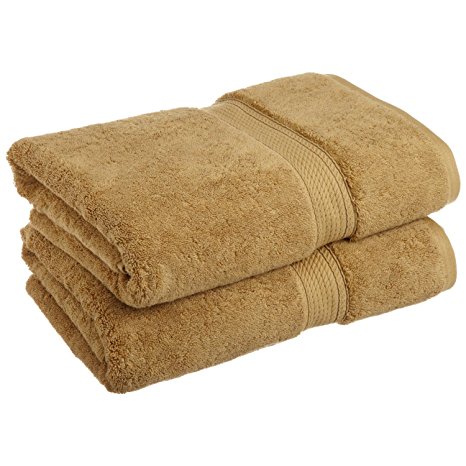 Superior 900 GSM Luxury Bathroom Towels, Made of 100% Premium Long-Staple Combed Cotton, Set of 2 Hotel & Spa Quality Bath Towels - Toast, 30" x 55" each