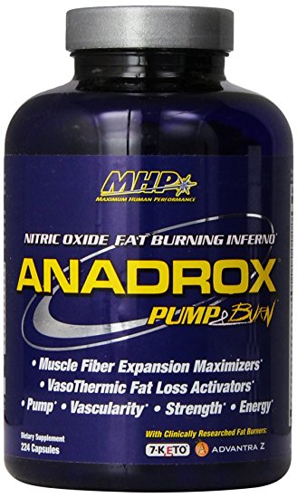 MHP Anadrox Pump & Burn, Nitric Oxide Fat Burning Inferno, 224 capsules