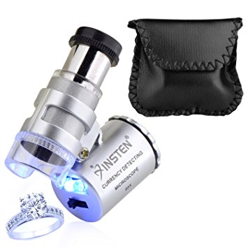 Insten LED Professional Illuminated Magnifier Jewel Loupe with 60X Magnification For Fine Art Inspection, Sapphire, Stone, Diamond, Gems, Ruby, Emerald, Pearl, Jade, Crystal, China