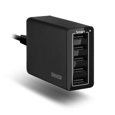 Omaker Premium 40W 5Port lightning Speed Desktop USB Charger with Smart Output Technology
