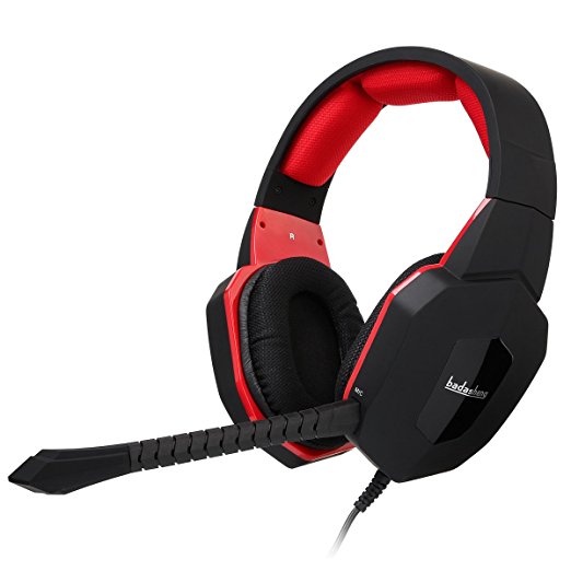 EasySMX Xbox One MAC PS3 PS4 Xbox 360 Multifunctional Wired Stereo Gaming Headset for Pro Gamers with Plug-in Microphone for MAC PC MAC PS3 PS4 Xbox 360 Also Compatible with Xbox One (Red)