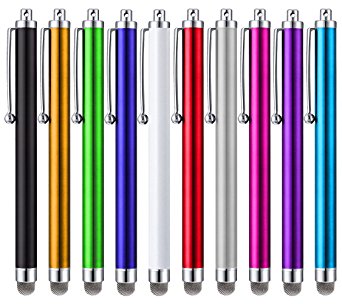 iBart Fiber Tip Series Precision Stylus Pens for Touch Screen Capacitive Devices, 10 Colors
