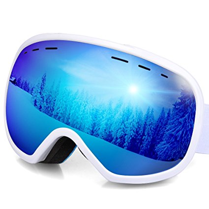 G4Free OTG Ski Goggles for Men Women Boys Girls Double Lens Anti fog Big Spherical Skiing Unisex Multicolor Snowboard Snowmobile Snow Goggles