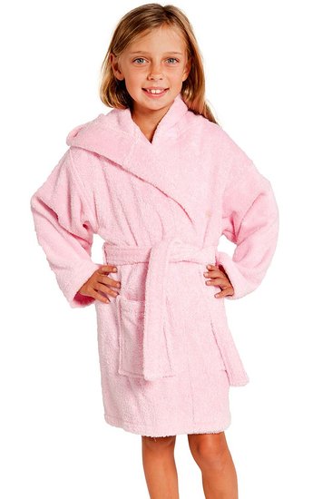 Soft Touch Linen Girls and Boys Kids Hooded Terry Turkish Robe Bathrobe 100% Cotton