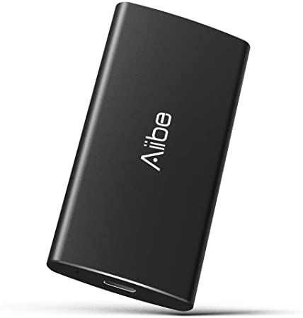 1TB External SSD Aiibe Portable SSD 1TB - Up to 500MB/s - USB-C, USB 3.1 External Solid State Drive 1TB USB SSD Drive for PC Laptop, Mac, Xbox One and PS4 - Black