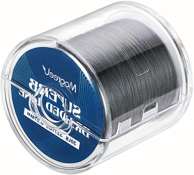 Magreel Braided Fishing Line, Abrasion Resistant Braided Lines High Performance Strong 4 or 8 Strand Superline Smaller Diameter Zero Stretch,6lb-80lb,327Yards,Green/Low-Vis