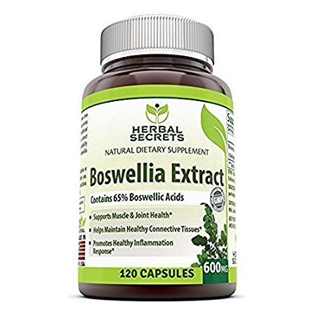 Herbal Secrets Boswellia Serrata Extract (65% Boswellic Acids) 600 mg 120 Capsules - Non Synthetic