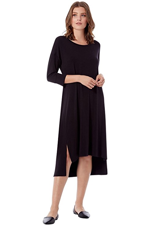 Rohb by Joyce Azria Venice ¾ Sleeve Straight Hem Highlow Dress with Side Slits