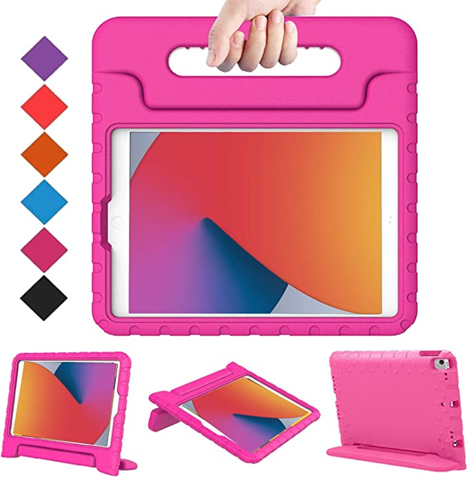 BMOUO Kids Case for iPad 10.2 2020/2019, iPad 8th/7th Generation Case, iPad 10.2 Case, Shock Proof Light Weight Convertible Handle Stand Kids Case for Apple iPad 10.2 inch 2020/2019 Latest Model, Rose