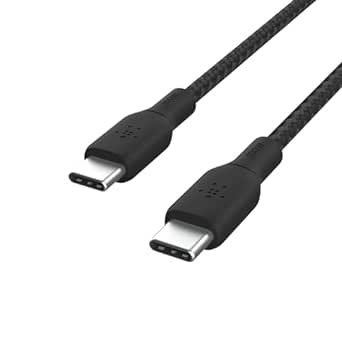 Belkin USB-C to USB-C Cable, BoostCharge Braided Power Cable (3M/10ft), Fast Charging Cable w/ 100W Power Delivery, USB-IF Certified for iPhone 15, MacBook, Chromebook, Galaxy & More - Black