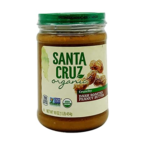 Santa Cruz Organics Crunchy Dark Roasted Peanut Butter, 16 oz