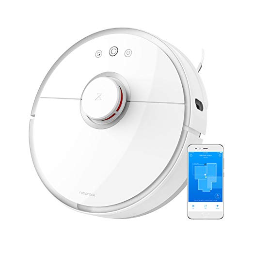Roborock Mi Robot Vacuum S501 Sweep-Mop Robotic Cleaner Wi-Fi Connected Laser Navigating Strong Suction for All Floor Types with Mopping Cloth, White