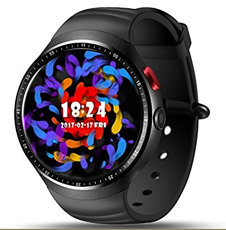 LEMFO LES1 - 3G Smartwatch Phone Android 5.1 Quad Core 1.0GHz 1GB/16GB, Heart Rate Monitor WiFi Pedometer Bluetooth GPS 2MP camera - Black