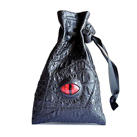Drawstring Bag PU Leather Dice Pouch Perfect for Coin, D&D, Game