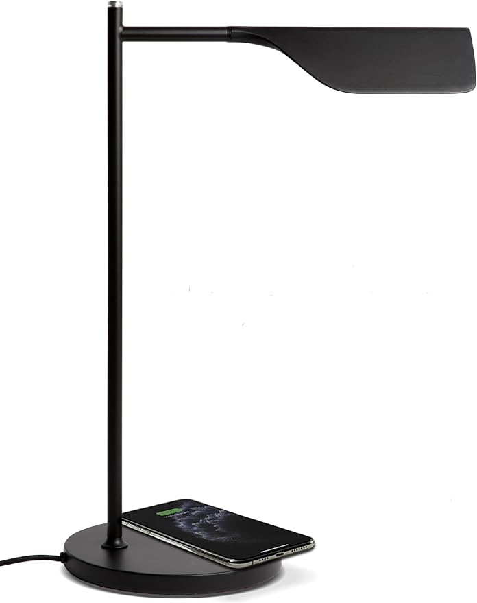 Brightech Leaf LED Table lamp, Pharmacy LED Desk Lamp for Living Rooms & Offices, Adjustable Standing Lamp for Bedroom Reading, Task Lamp for Sewing & Craftwork - Jet Black
