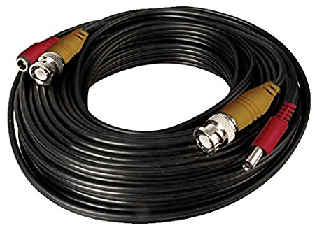 Night Owl Security CAB-100 BNC Video and Power Camera Extension Cable with Adapters, 100-Feet (Black)
